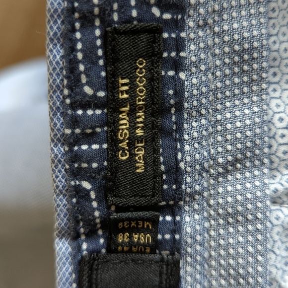 Massimo Dutti Men's Calidad Blue Textured Casual Fit Pants Size 38/34 - Picture 7 of 12